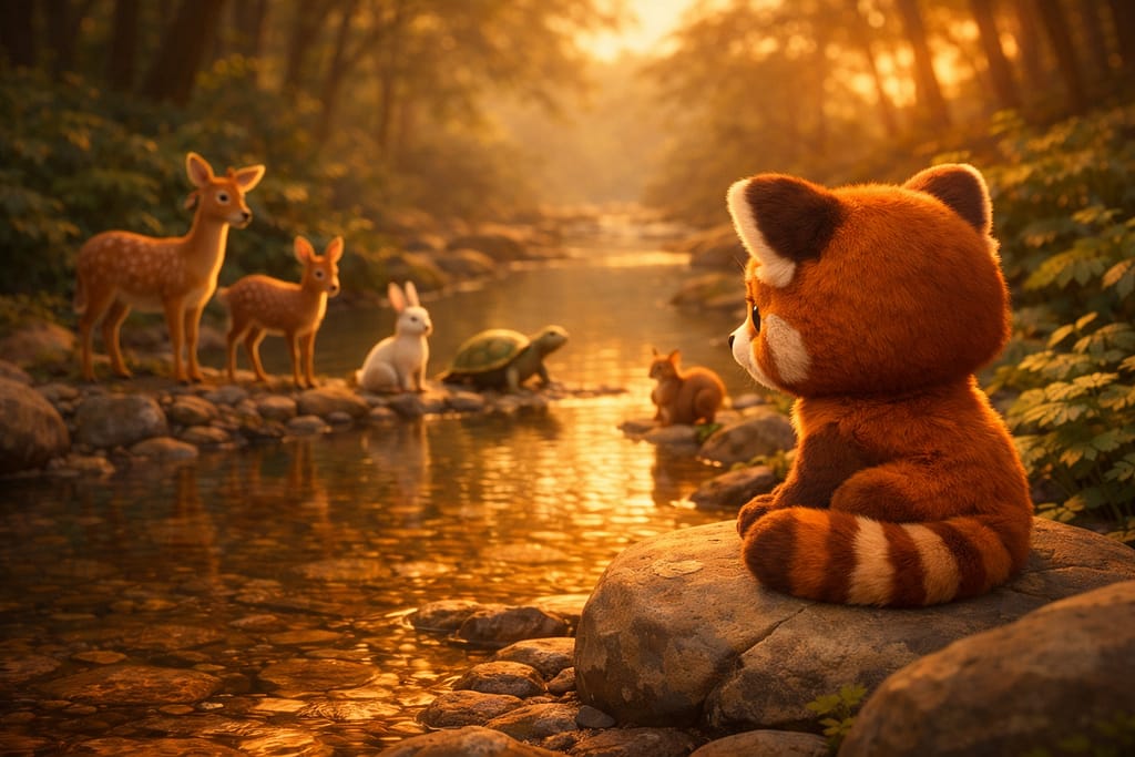 Story for kids who interrupt often observing a calm line of animals