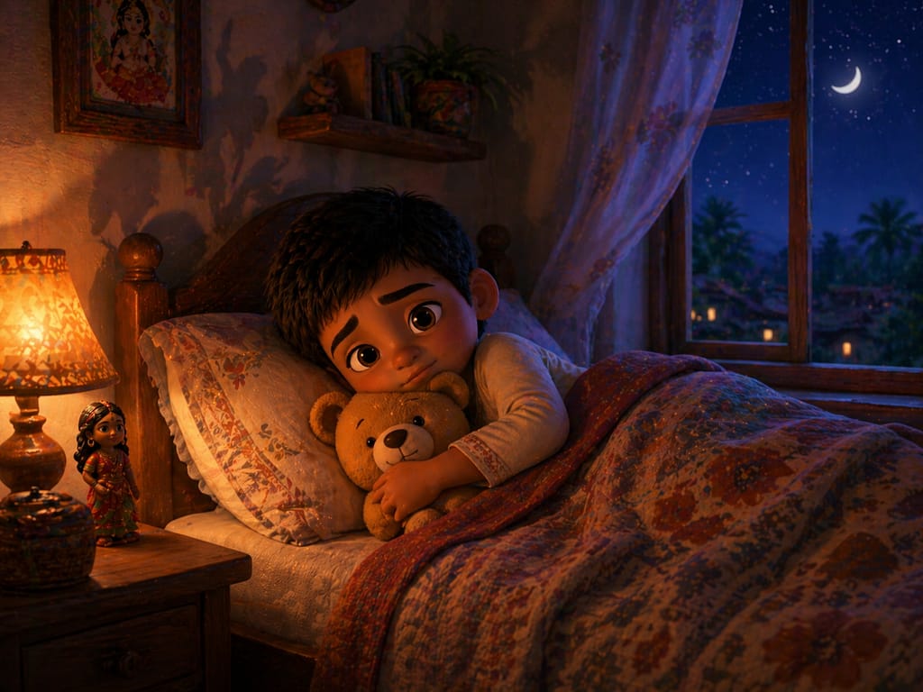 Story for Shy Child to Speak Up, Ravi hold his bunny